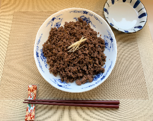 鹿肉ミンチのそぼろしぐれ煮