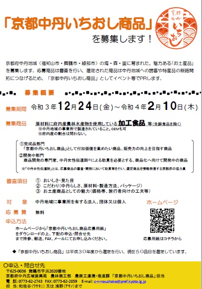 令和3年度第2期いちおし商品募集ちらし