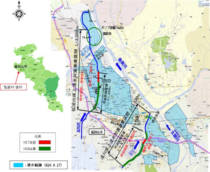 平成26年8月豪雨の浸水範囲を示す図