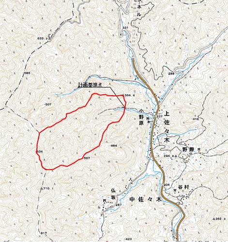 シブラ谷川砂防えん堤の位置は福知山市上佐々木です。