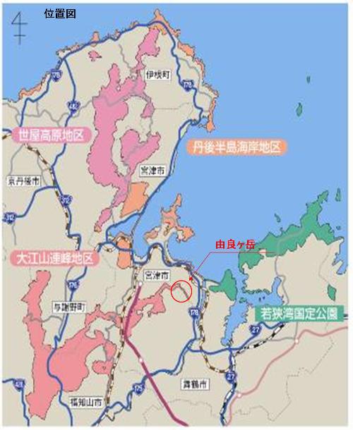 由良ヶ岳位置図