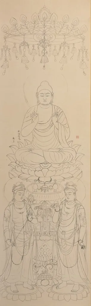 堂本印象《釈迦如来 大阪四天王寺宝塔内壁画(下絵)》1939年 京都府立堂本印象美術館蔵