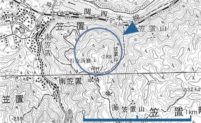 2.5万分の1　笠置山、柳生