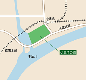 伏見港公園周辺の地図