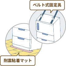 ベルト式固定具 耐震粘着マット