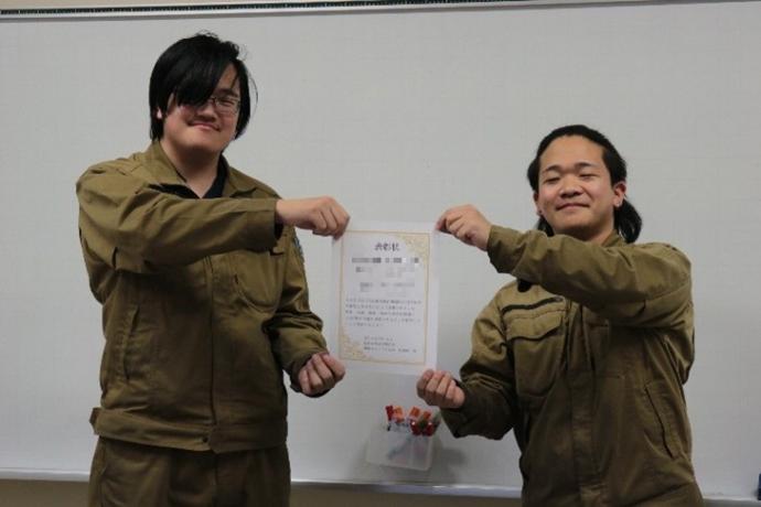 D班が表彰されている様子
