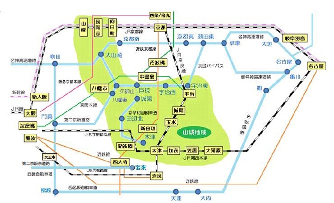 山城地域路線図