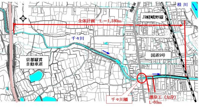 千々川事業箇所図