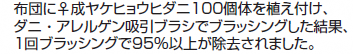 1回ブラッシングでダニの95％が除去されました。