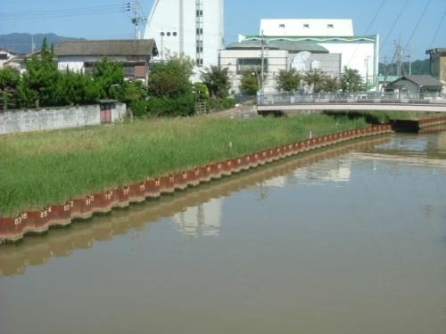 施工した矢板護岸