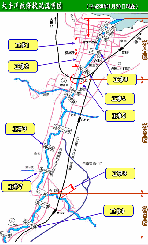 工事実施状況説明図（平成20年1月20日現在）